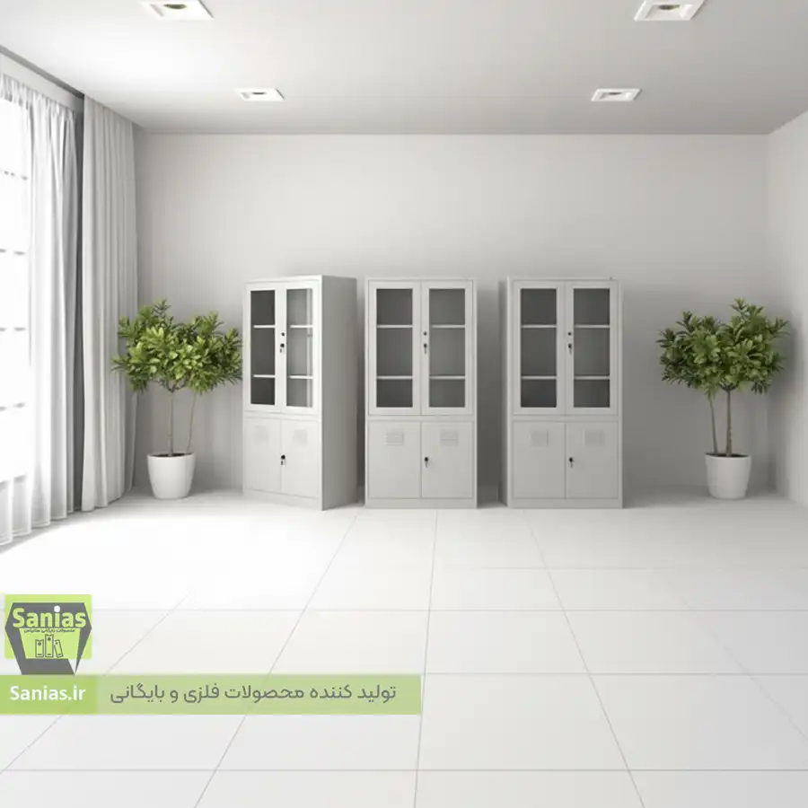 کمد آزمایشگاهی درب شیشه ای