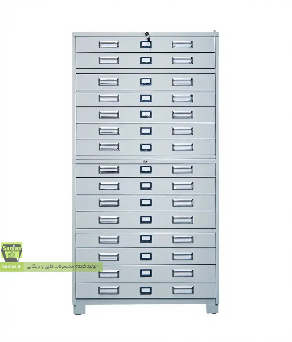 کمد بایگانی فایل نقشه با پارت بندی سفارشی کمد بایگانی فایل نقشه